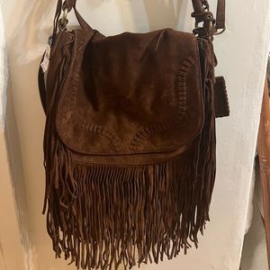 Ralph Lauren Brown Suede Fringe Bag